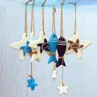 10pcs mediterranean style wooden mediterranean hung fish star marine for home decoration supplies for window hanging