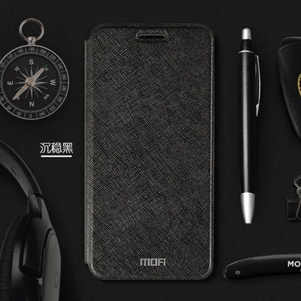 Умный чехол для Xiaomi Mi 6 С Откидывающейся Крышкой+ Мягкий Резиновый ТПУ силиконовый чехол для Xiaomi Mi 6 - Цвет: Черный