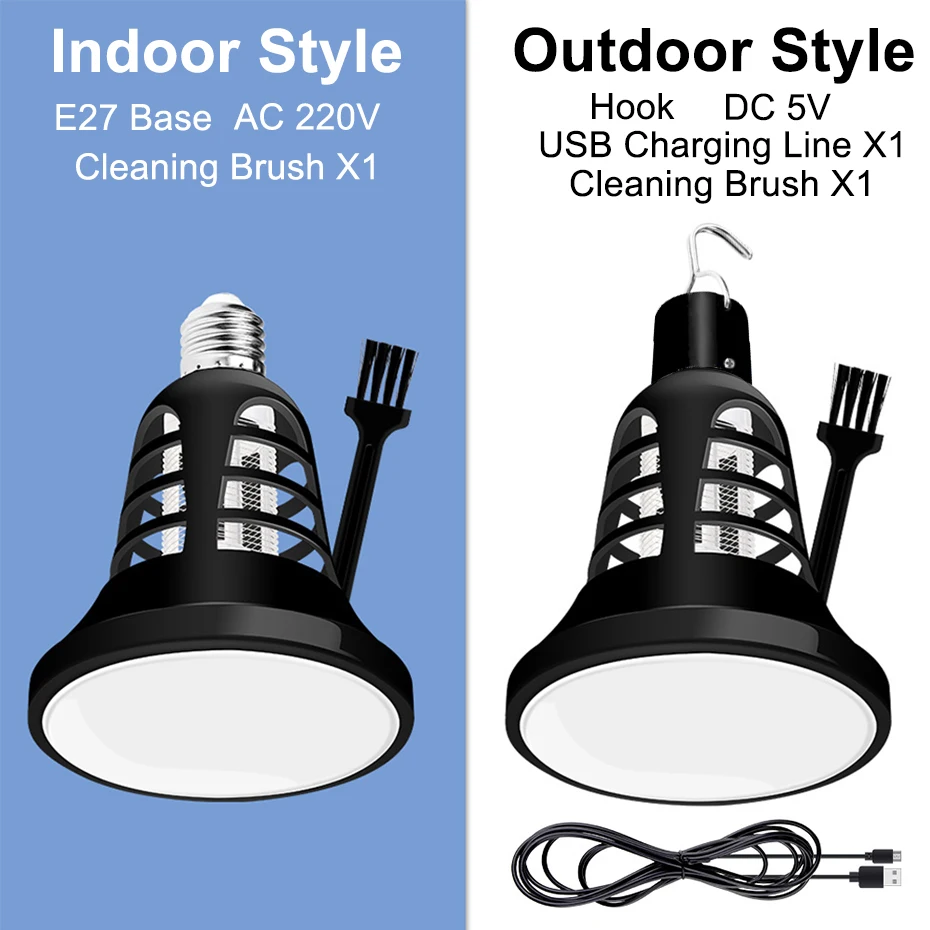 Светодиодный ные лампы E27 220 В УФ лампа для уничтожения насекомых 5 В|Светодиодные