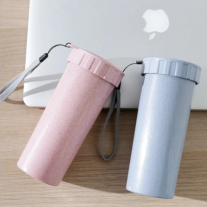 Creative Wheat Hand Cup Plastic Portable Carrying Drinking Water Bottle Affordable Travel Sport Tea Thermal 215 |
