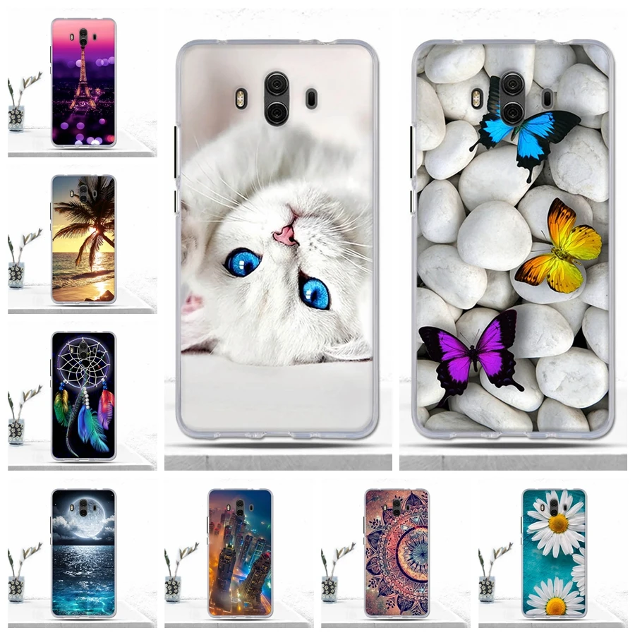 Чехол для Huawei Mate 10 задняя крышка телефона Женский Мягкий силиконовый чехол из ТПУ