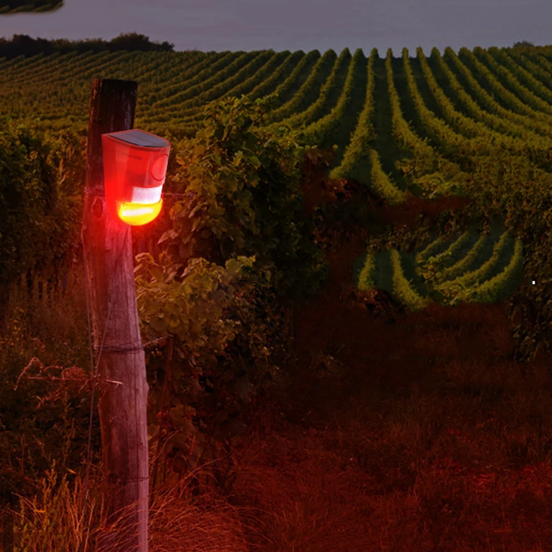 Солнечная звуковая и световая сигнализация датчик движения 110 децибел сирена