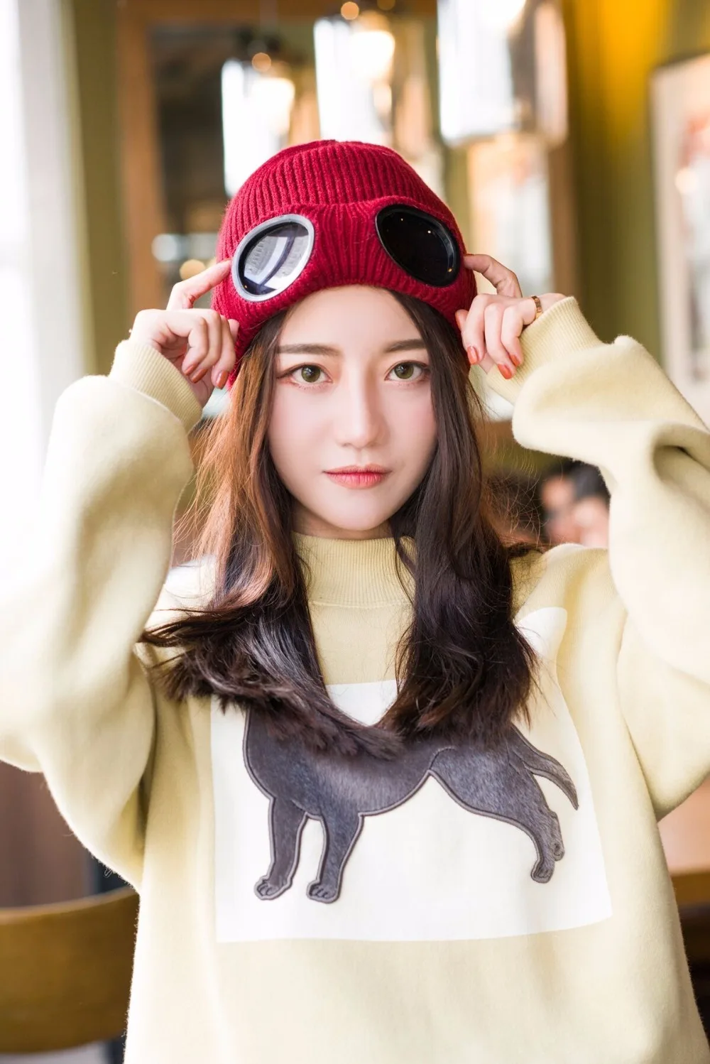 Skullies шапочки для женщин ветрозащитный очки Hat шерсть зимние Gorros Кепки крепления укладка вязаная Шапки мужские лыжные Кепки s