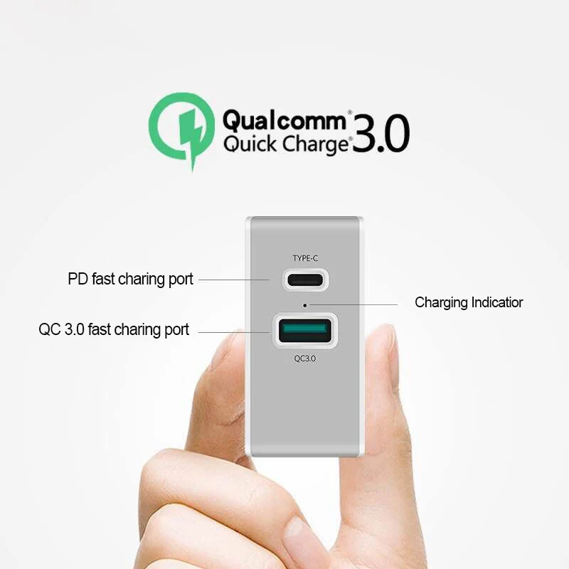 36 Вт usb type C настенное зарядное устройство PD быстрое и QC 3 0 USB порт для MacBook Pro