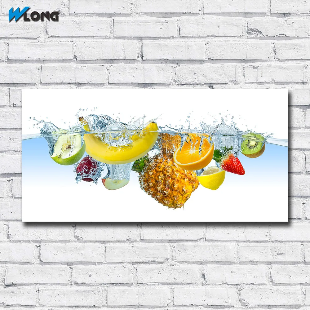Large Size Oil Painting All kinds of fruit With Water Wall Art Canvas Prints Pictures For Living Room And Bedroom No Framed |