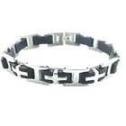 Силиконовый мужской браслет из нержавеющей стали, черный силиконовый браслет