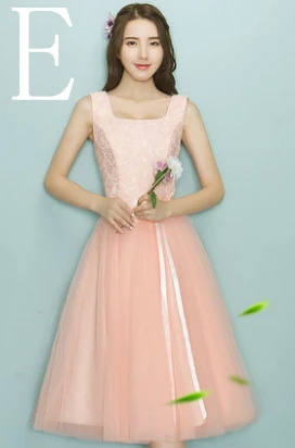 E Robe de soiree vestido renda вечерние платья новые особые случаи моды в женское платье для выпускного персикового цвета H4105 - Цвет: E
