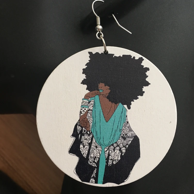 Бесплатная доставка! 5 парт/лот африканские женские деревянные серьги из