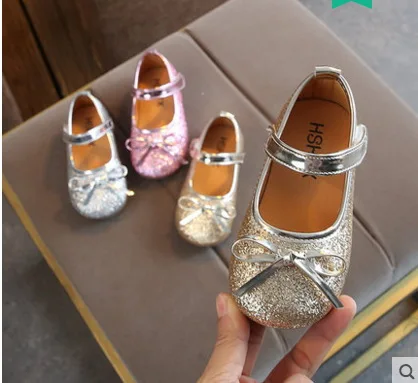 2019 NEW Spring Summer Baby Kids Shoes Girls Pu Leather Princess Bowtie Dress Toddler | Детская одежда и обувь