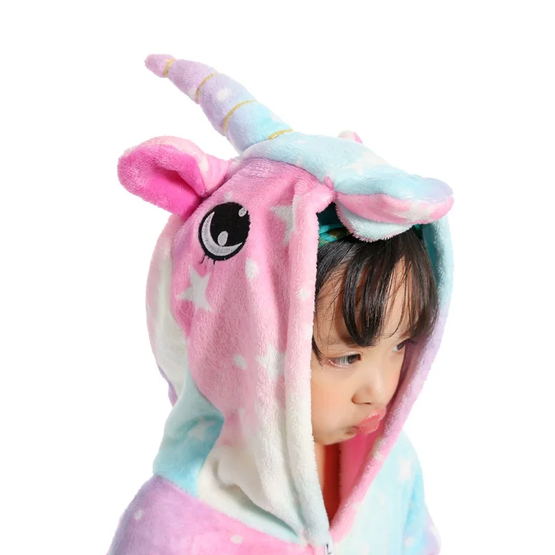 NewKigurumi Unicorn Pajamas for Boys Girls Pyjamas Animal Pegasus Pijamas Onesies Winter Kids Children Sleepwear | Мать и ребенок