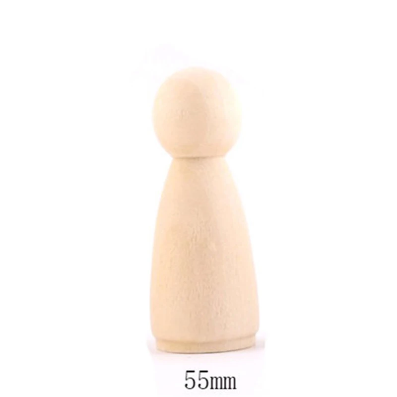 55mm female 35-65 мм 10 шт./лот деревянные Девочки Мальчики колышки для кукол деревянная кукла незавершенная Сделай Сам твердые деревянные естественные необработанные деревянные игрушки Детские Прорезыватели - Цвет: 55mm female