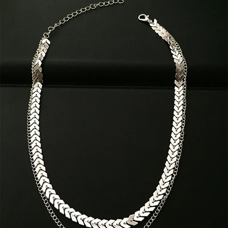 Silver BUENOS, новинка, ментальный цвет, модные, сексуальные, звезды с блестками, кисточки, ключица, цепь, шея, для женщин, ювелирный подарок, медный чокер, многослойный - Окраска металла: Silver