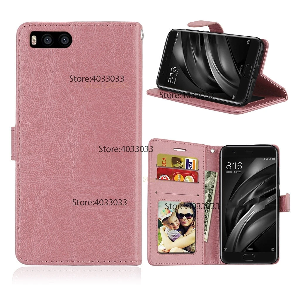 Flip Case for Xiaomi Mi 6 Mi6 6Mi Phone Leather Cover M6 M 6M Wallet Silicone Cases With Card Pocket Bag | Мобильные телефоны и