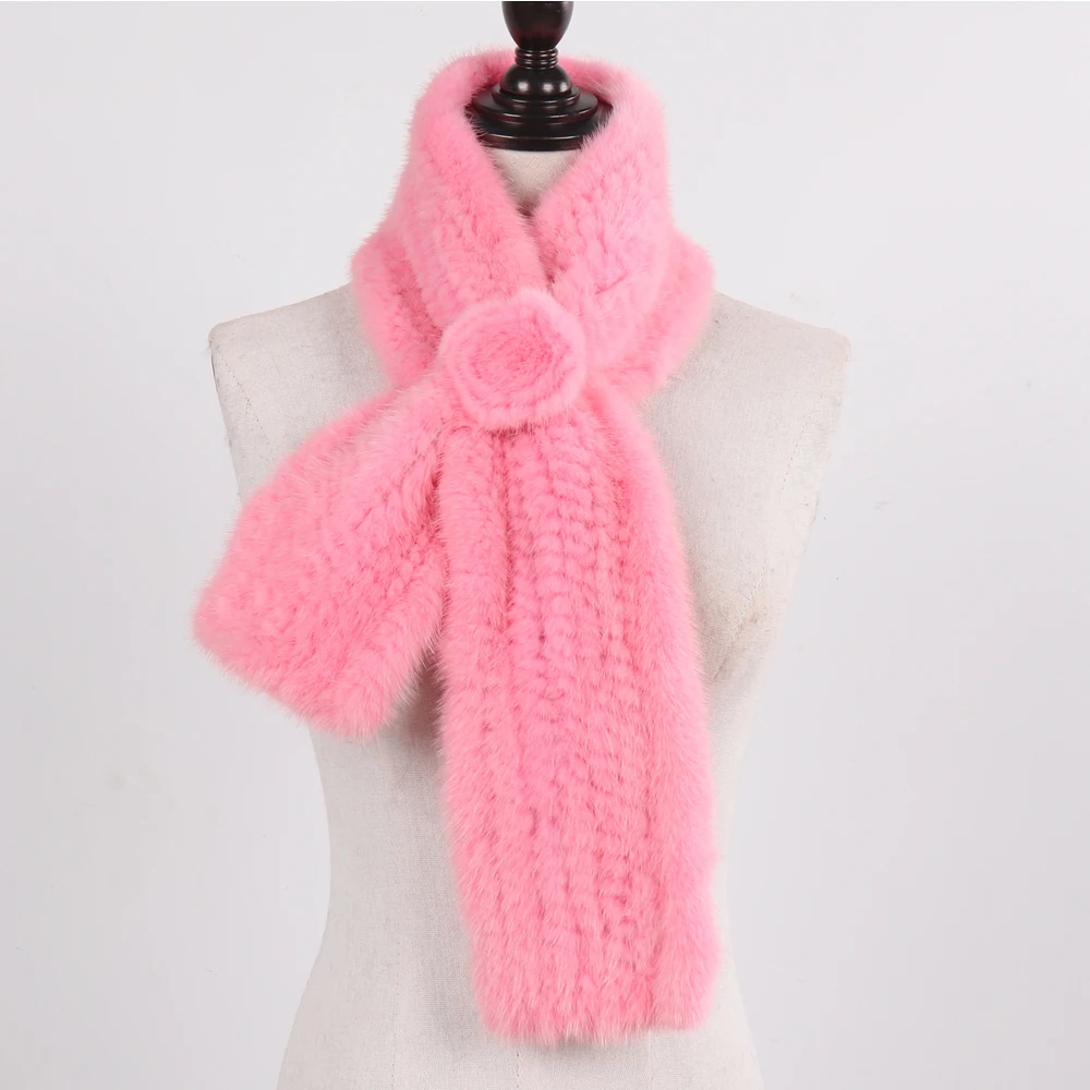 Лидер продаж женский шарф из 100% натурального меха норки натуральный теплый