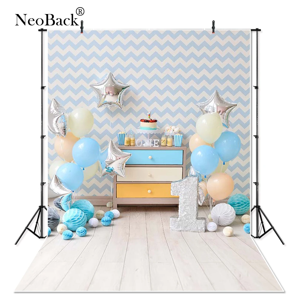 Фоны для фотосъемки NeoBack с шевронами и воздушными шарами фоны первого дня