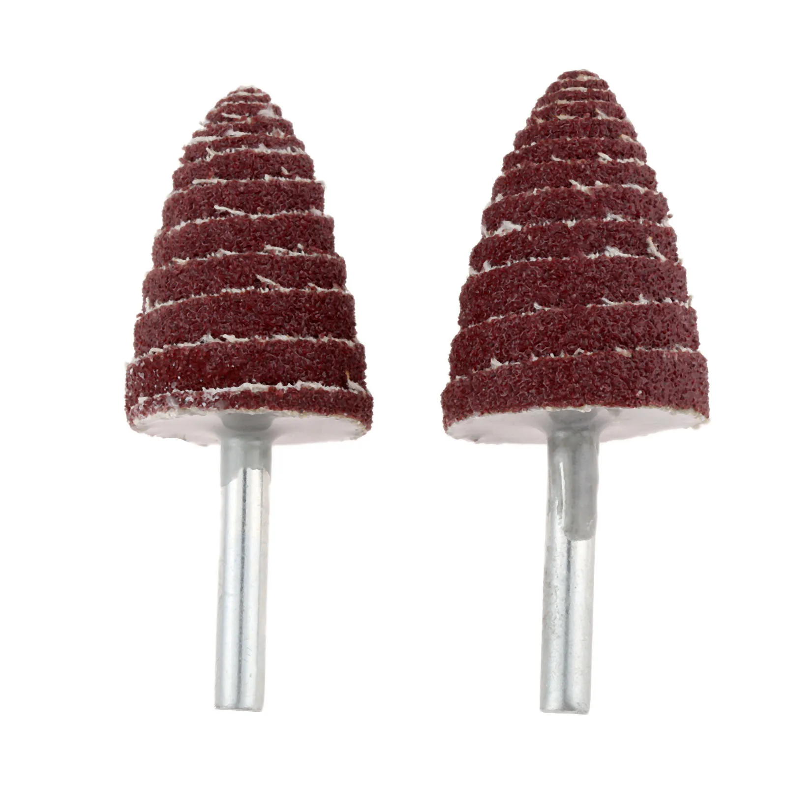 DRELD 2 Pcs 80# Tapered Cone Grinding Head Sandpaper Flap Wheels Polishing Sanding Tools for Drill Dremel Accessories 6mm Shank - Цвет: 30mm