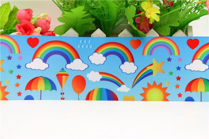 DUWES 3 ''Бесплатная доставка Радужный принт корсажная лента головной убор