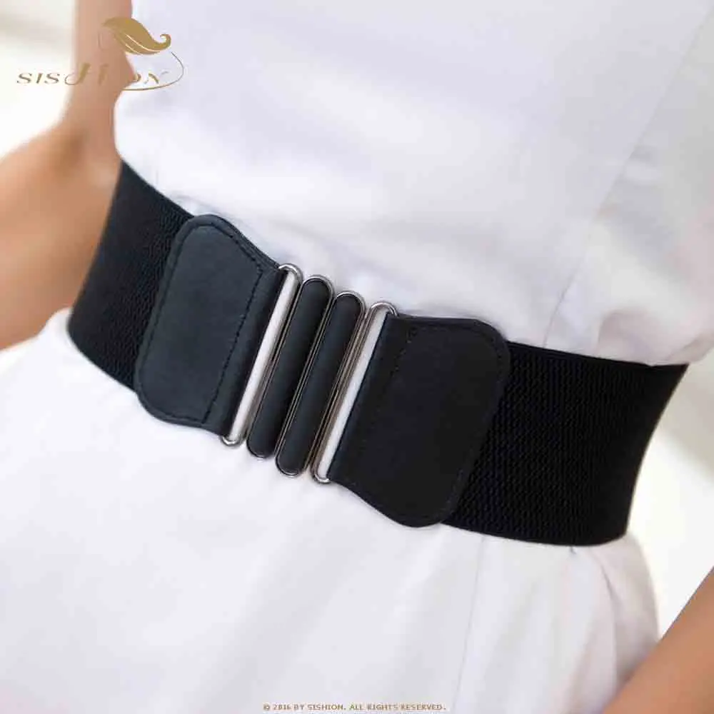 SISHION женский эластичный широкий Корсет Пояс Cincher Пояс VB0059 черный белый красный пояс для женщин 69-96 см