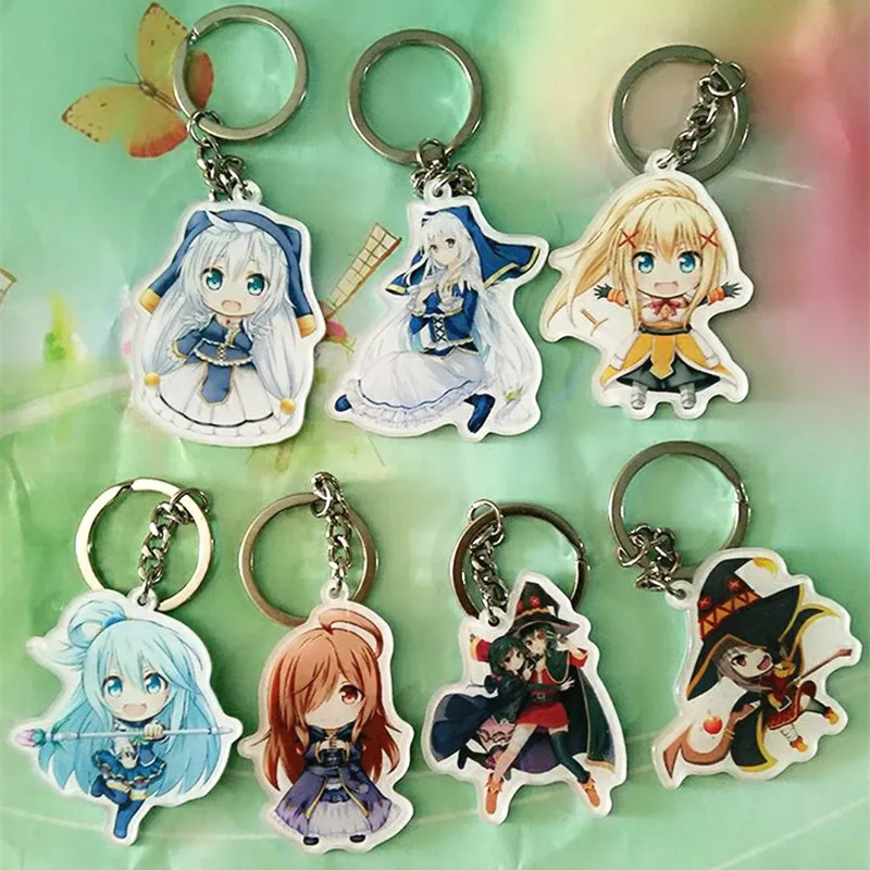 1 шт. аниме брелок kono subarashii sekai ni shukufuku wo брелки Akua konosuba подарок llavero милый