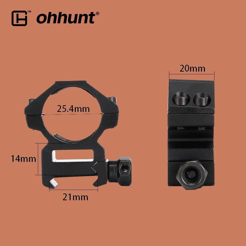 Ohhunt 25 4 мм 1 &quotкольца 2 шт. Picatinny Weaver рейка крепление средний профиль Охотничья