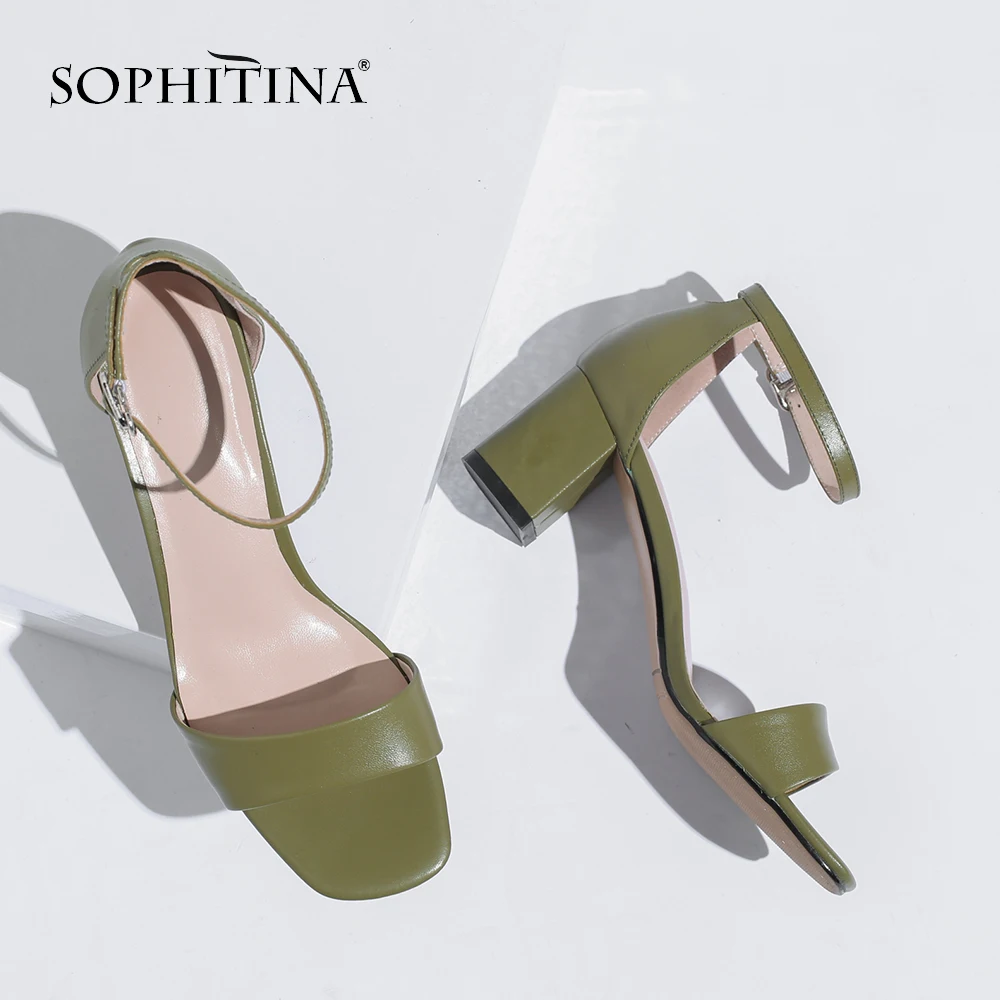 SOPHITINA/Повседневные однотонные женские босоножки из натуральной кожи модная