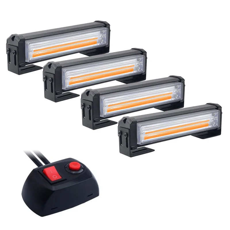 

4Pcs COB Multifunction Strobe Light High Power 32W Warning Lamp for 12V Car Truck Modified Vehicles