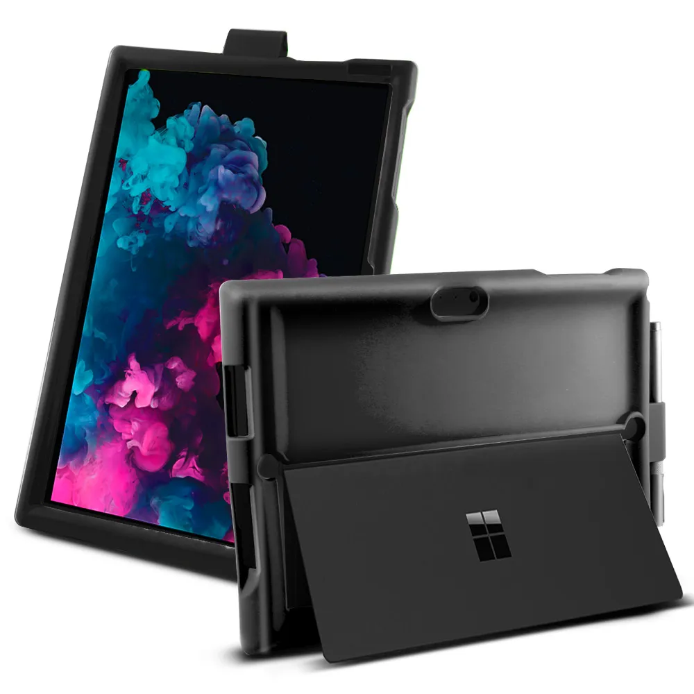 Для microsoft Surface Pro 3, 4, 5, 6, чехол Чехол для задней части планшета чехол силиконовый плоский корпус защитой от ударов при падении и анти-скольжения с ручкой паза крышка