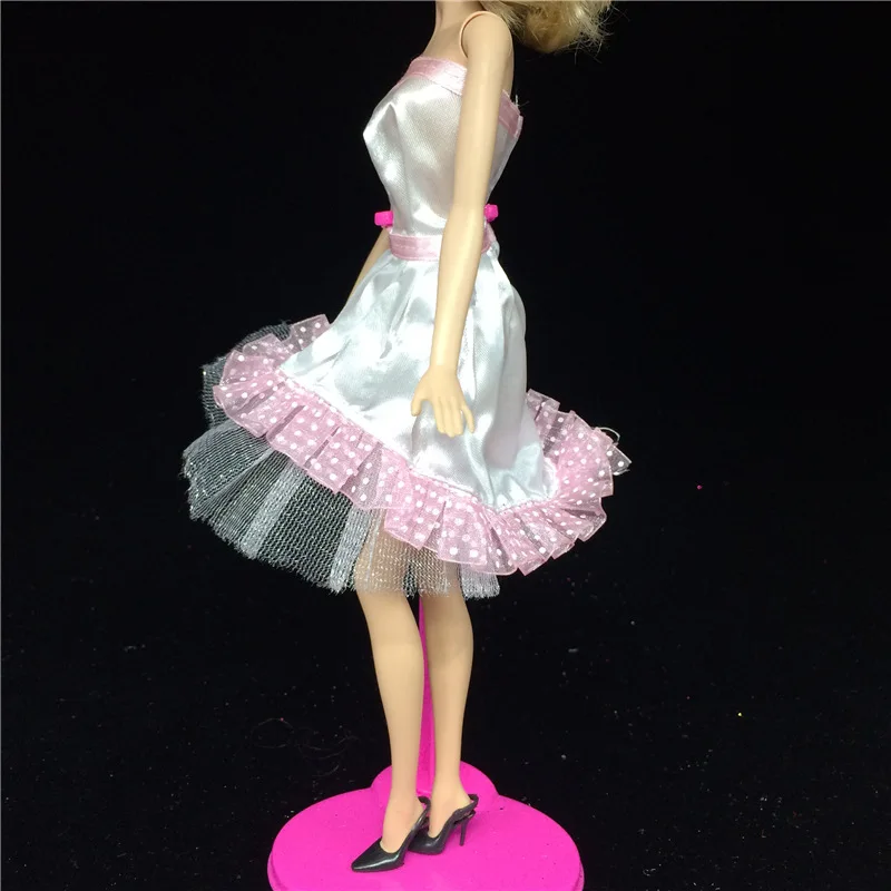 2017x1 Ручной Работы Розовый Прекрасный Кружева мини-юбка Для Барби 30 см Куклы Моды