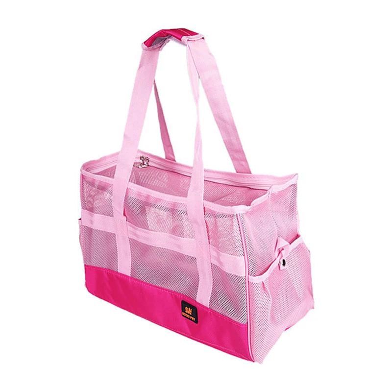Милая розовая переноска для собак летняя Воздухопроницаемая сетчатая и кошек с