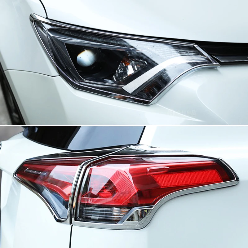 Для TOYOTA RAV4 2016 2017 2018 АБС хромированная Защитная панель для головы + задние