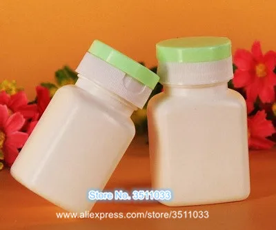 90g White PE Plastic Chewing Gum Candy Bottle Tear off Cap Green Lid Capsules Pill Package Container Medical Tables | Красота и
