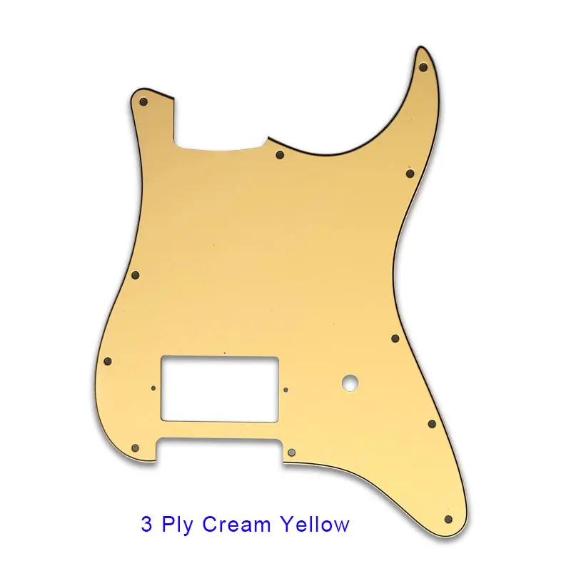 3 ply cream yellow Pleroo гитара 11 винтовых отверстий накладки костюм для fender Tom Delonge гитара Stratocaster US spec Strat с мостом PAF Humbucker - Цвет: 3 ply cream yellow
