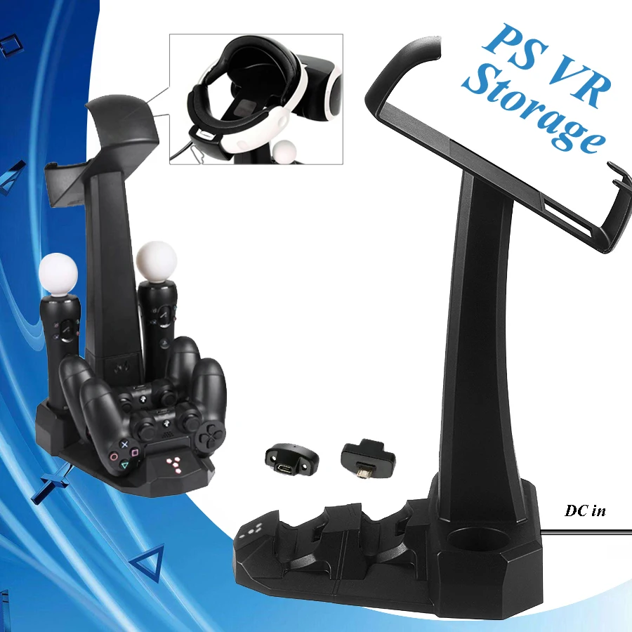 PSVR PS 4 Move зарядная док-станция зарядное устройство подставка и PS4 контроллер зарядная док-станция и PS VR витрина для хранения PS4 игры аксессуары
