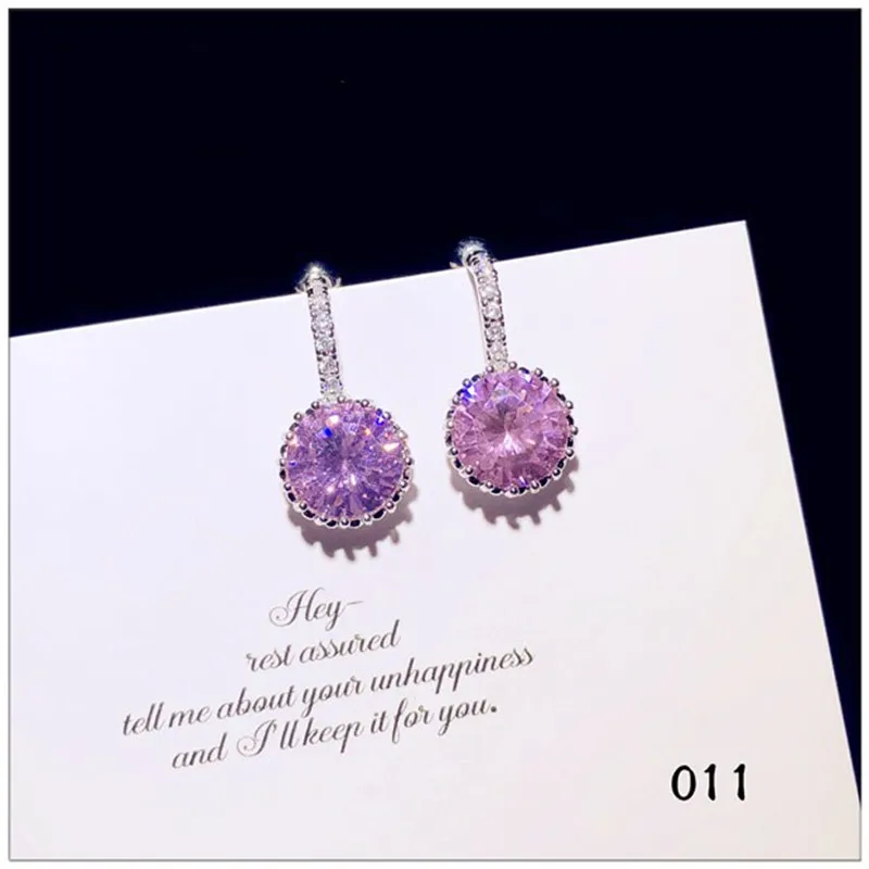 Серьги-капли из стерлингового серебра S925 пробы для женщин с розовым кубическим цирконием, длинные милые Винтажные серьги-капли для невесты на свадьбу, хорошее ювелирное изделие