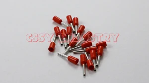 100PCS red 100 шт. E6010 трубчатое мобильное радио VHF терминалы обжимной наконечник для троса провода наконечники для 6.0mm2, терминал electricos VE6010 - Цвет: 100PCS red
