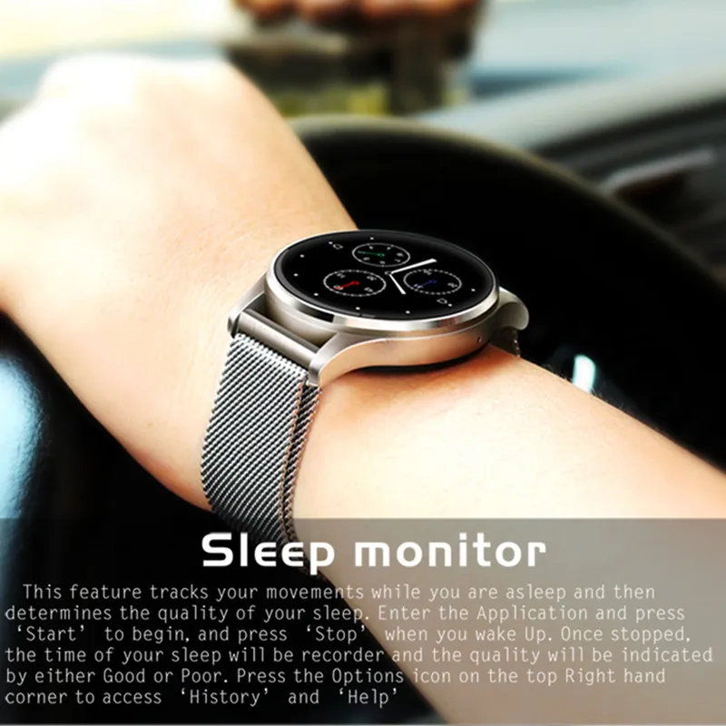 Мода Smart Watch K88 для Android IOS 1.22 дюймов емкостный Сенсорный экран Поддержка SMS