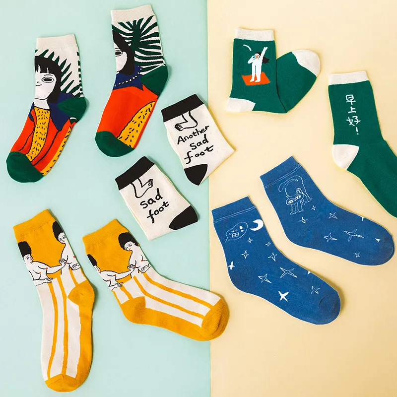 2 пары/компл. горячая Распродажа Смешные Мультяшные женские хлопковые носки с