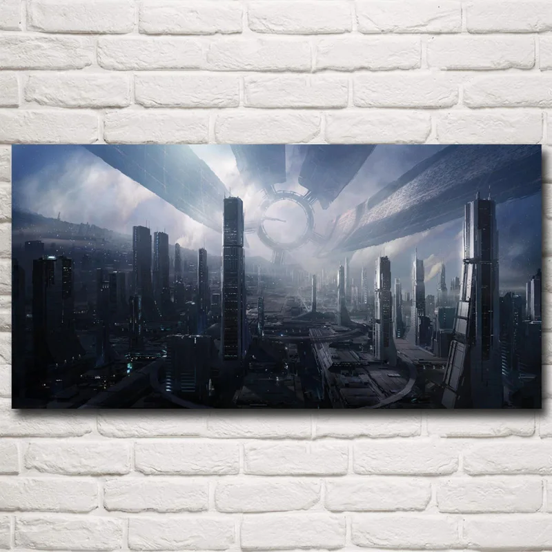 

Science Fiction Mass Effec Game Posters and Prints Living Room Wall Art Silk Paintings Modern Home Decoration Pictures Bedroom