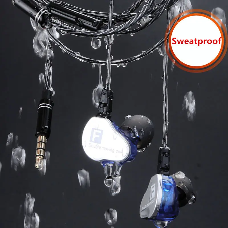 CHICLITS In-ear Earphones New 3.5mm Dual Unit Driver Subwoofer Sweatproof Sport Music Earphone With Mic For Smart Headset Mp3 |