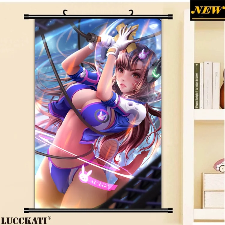 40X60 см D. Va Mercy Widowmaker Tracer соски без бюстгальтера голый лоли cameltoe мультфильм аниме Настенная картина прокрутка холст живопись плакат - Цвет: F