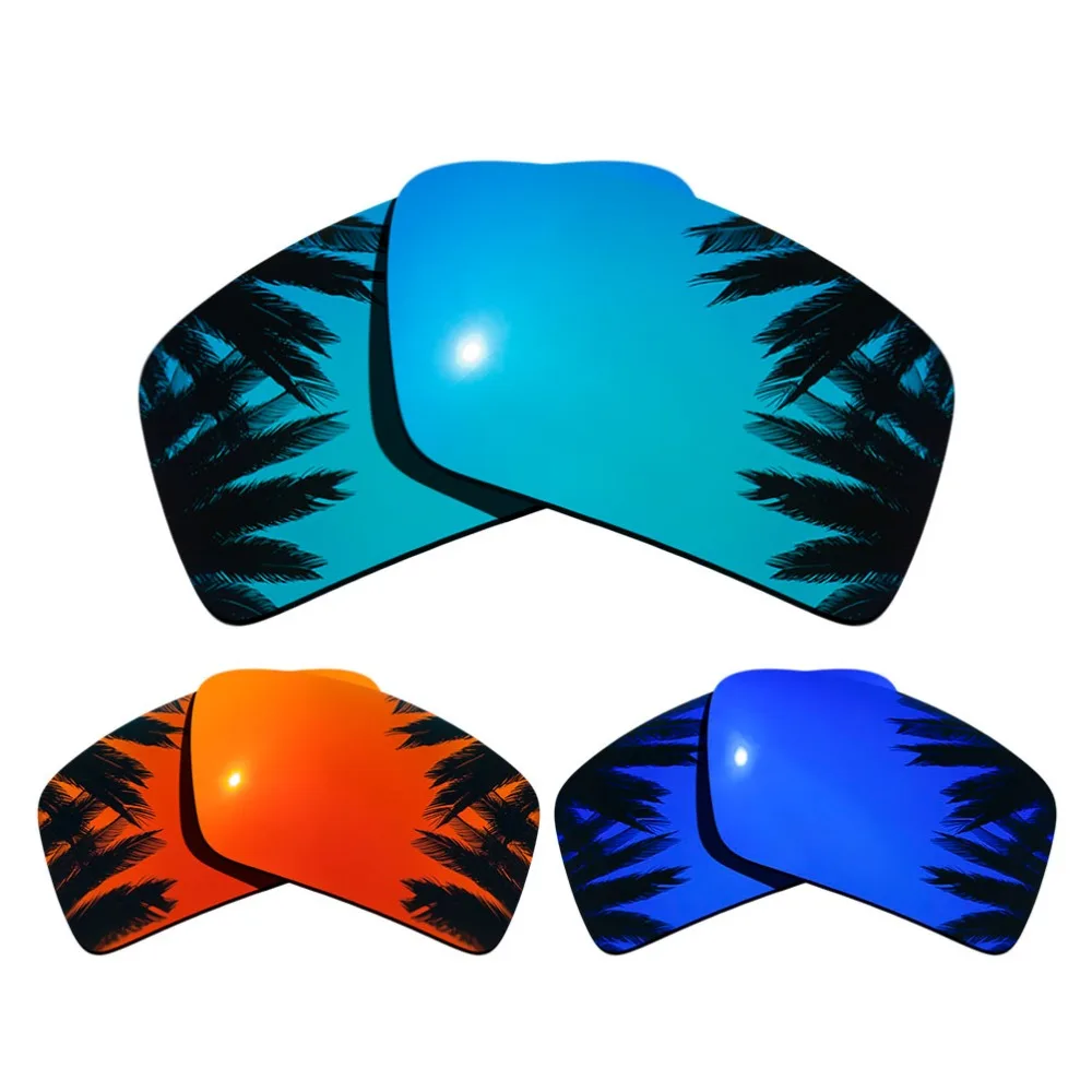 (Ice Blue+Orange Red+Purple Mirrored Coating) 3-Pairs Polarized Replacement Lenses for Eyepatch 2 100% UVA & UVB Protection