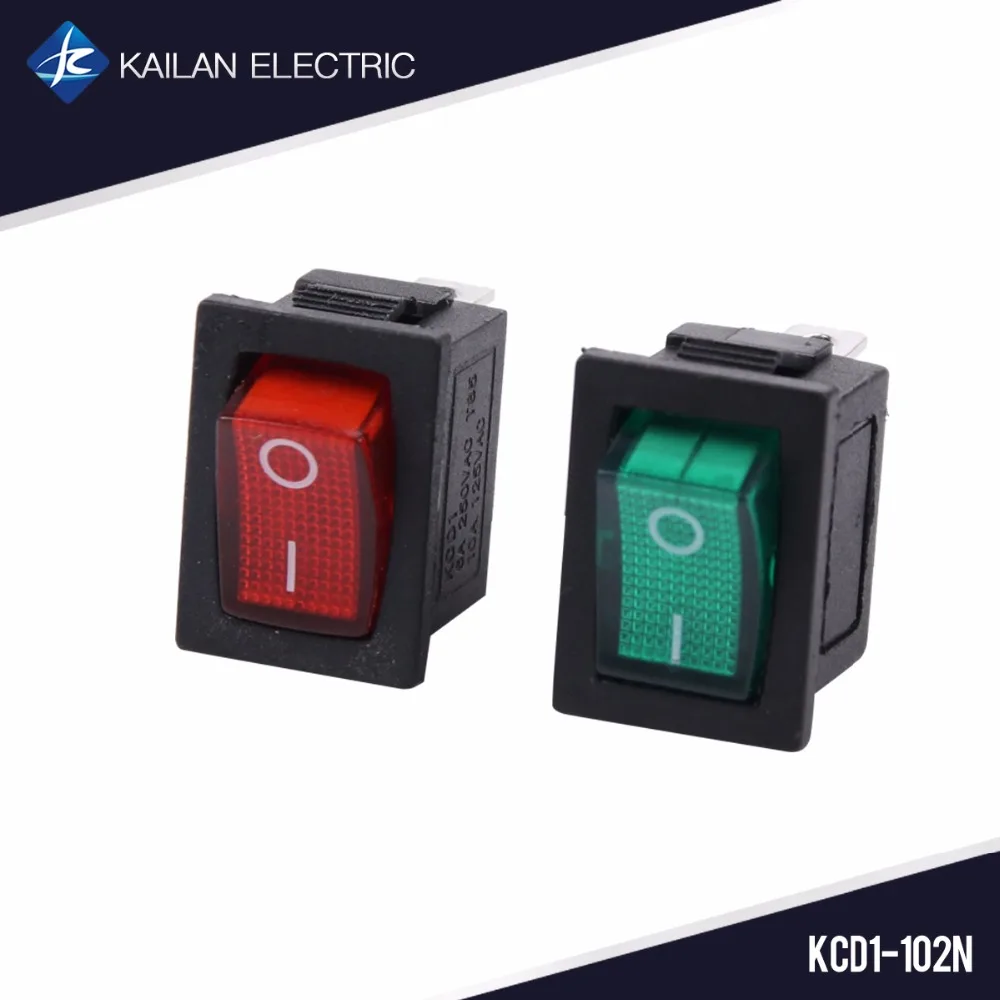 10 шт. KCD1-102N лодка Кулисный Переключатель 250 В 3 Pin SPST Мини кулисный переключатель