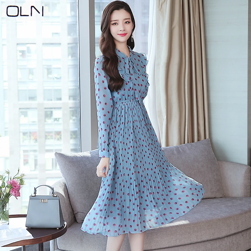 Весеннее женское платье в гонконгском стиле новинка 2019 длинное темпераментное