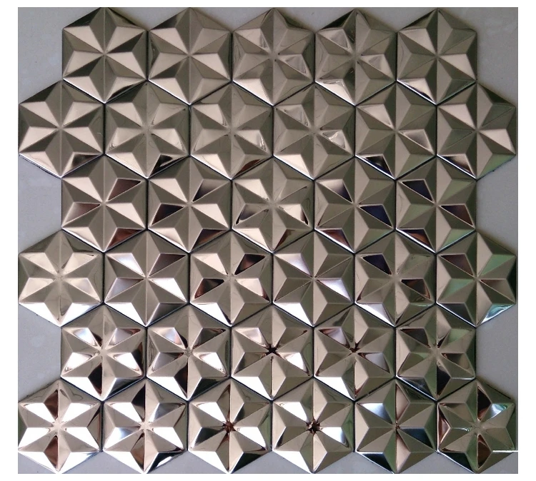 Самоклеящаяся Серебряная Снежинка из нержавеющей стали металлическая мозаичная