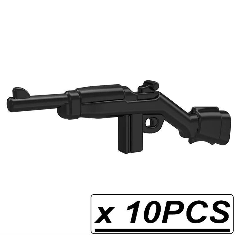 10 шт./лот WW2 пушки военное оружие винтовка машина Submachine SMG SWAT MOC части строительные блоки кирпичи игрушки для детей - Цвет: 10pcs PJ0055
