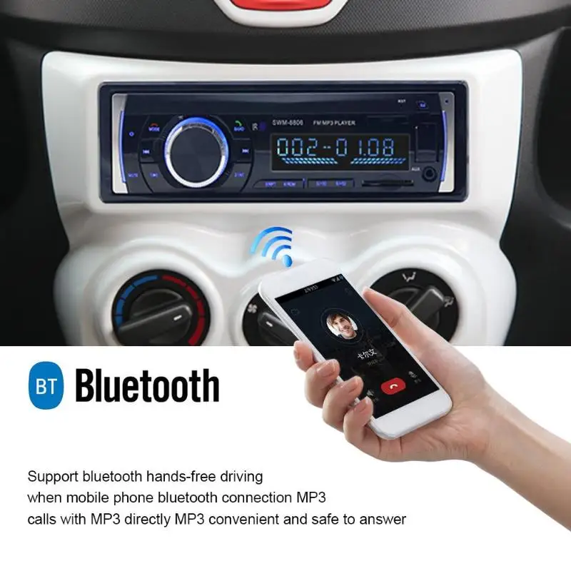 ЖК-экран Bluetooth громкой связи автомобильный стерео в тире MP3 аудио плеер fm-радио U диск автомобильный музыкальный стерео MP3-плеер