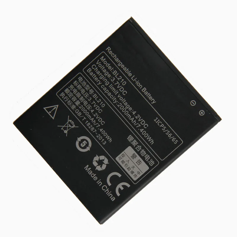 Оригинальный аккумулятор BL210 для Lenovo A750E A770E A766 A656 A658T S650 A606 S820 S820E A536 2000 мАч |