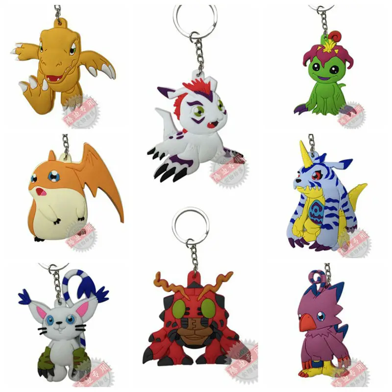 Цифровые фигурки монстров Agumon Patamon taylmon Gomamon Piyomon Gabumon ПВХ брелок подвесные игрушки