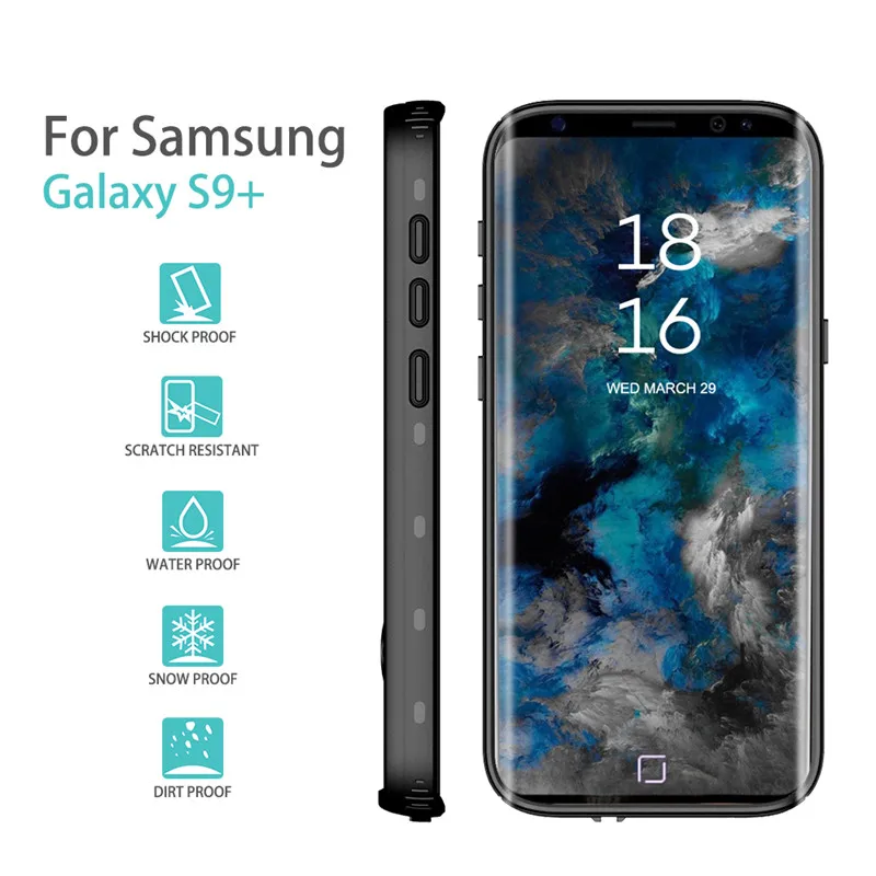 Водонепроницаемый чехол для Samsung Galaxy S9 PLUS водонепроницаемый грязеотталкивающий