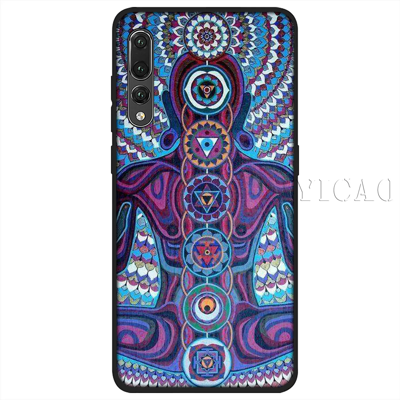 IYICAO Chakra Yoga Fashion Print Soft Silicone Case for Huawei P30 P20 Pro P10 P9 P8 Lite Mini 2017 2016 P smart Z 2019 Cover |